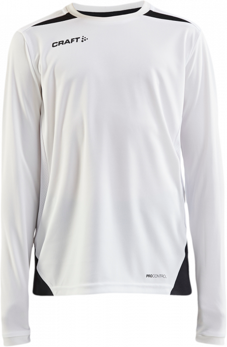 Craft - Pro Control Impact Longsleeve Tee Junior - Vit & svart